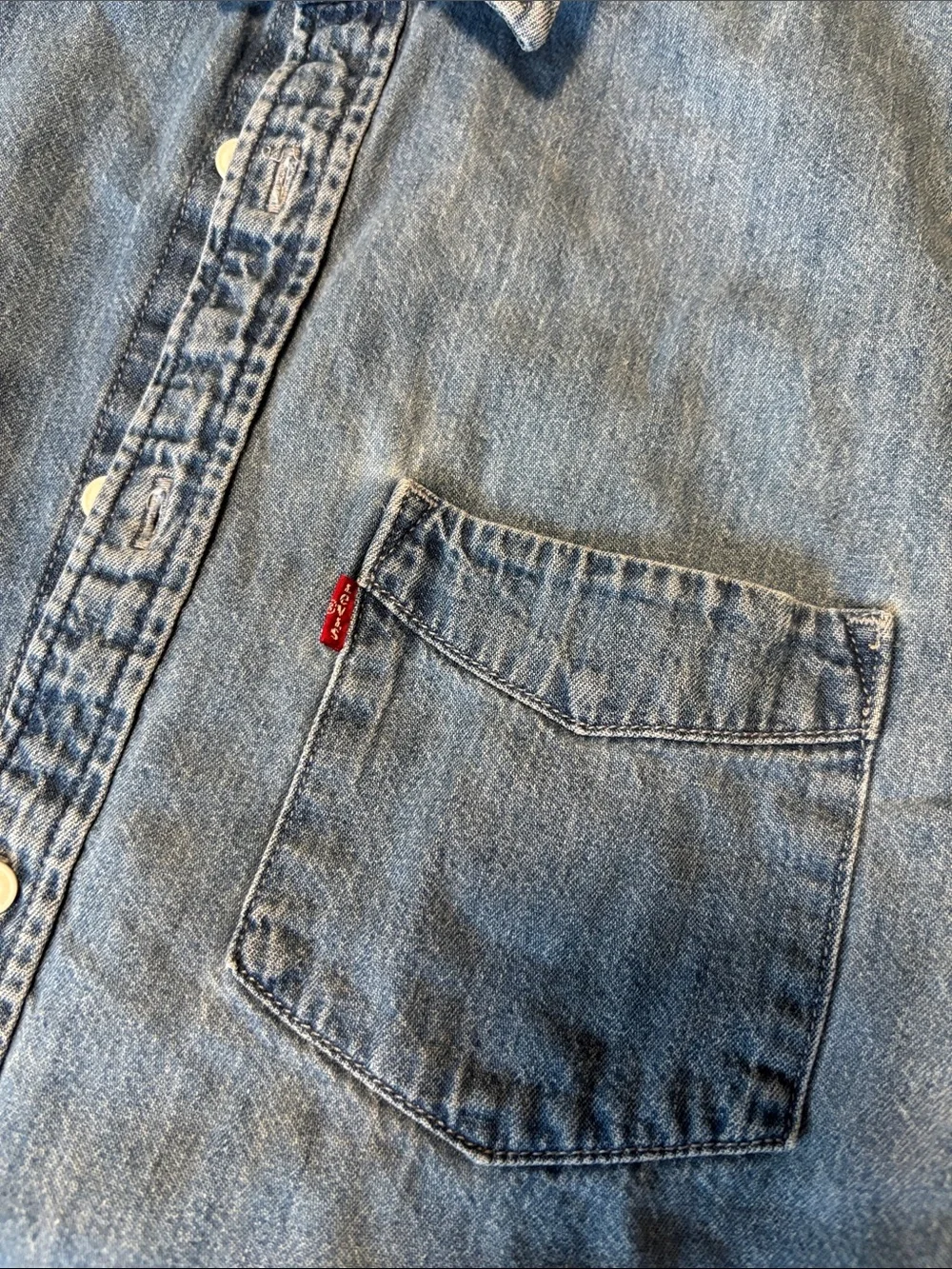 Levi's Men's Short Sleeve Denim Button-Down Shirt - Light Blue